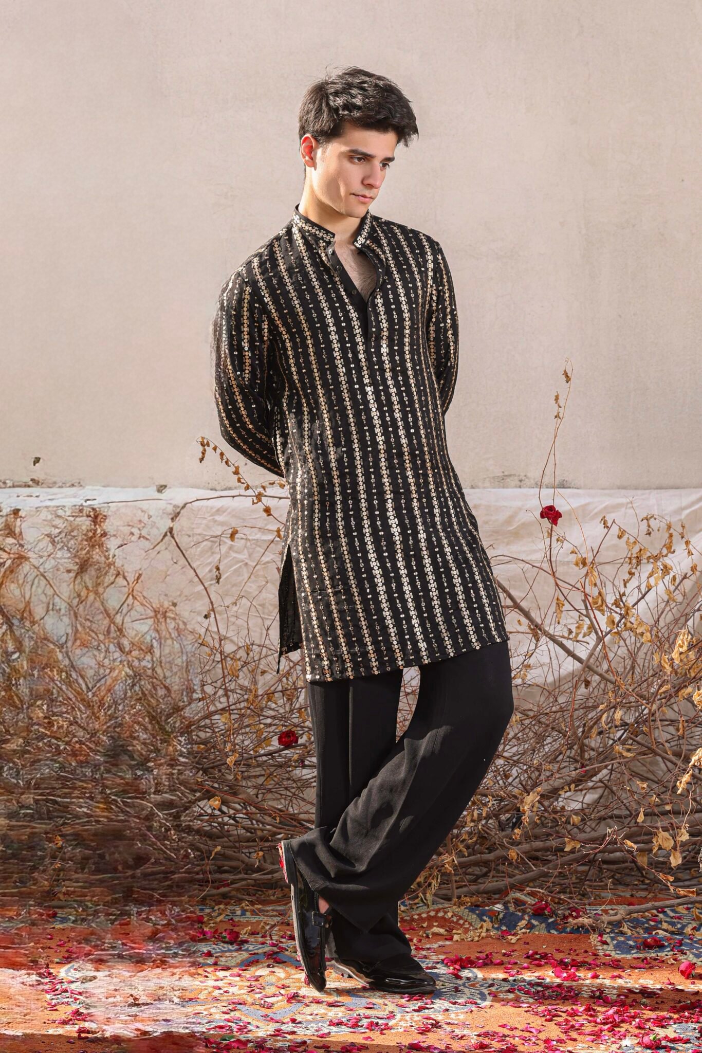 Black & Gold Kurta